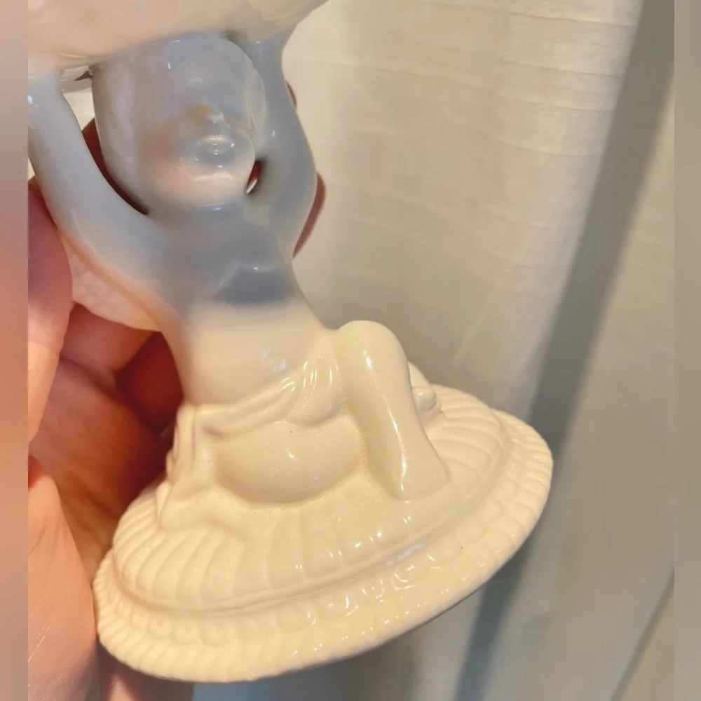 VTG Avon Cherub Soap Dish Holder Ivory White Etherial Bathroom Decor Jewelry